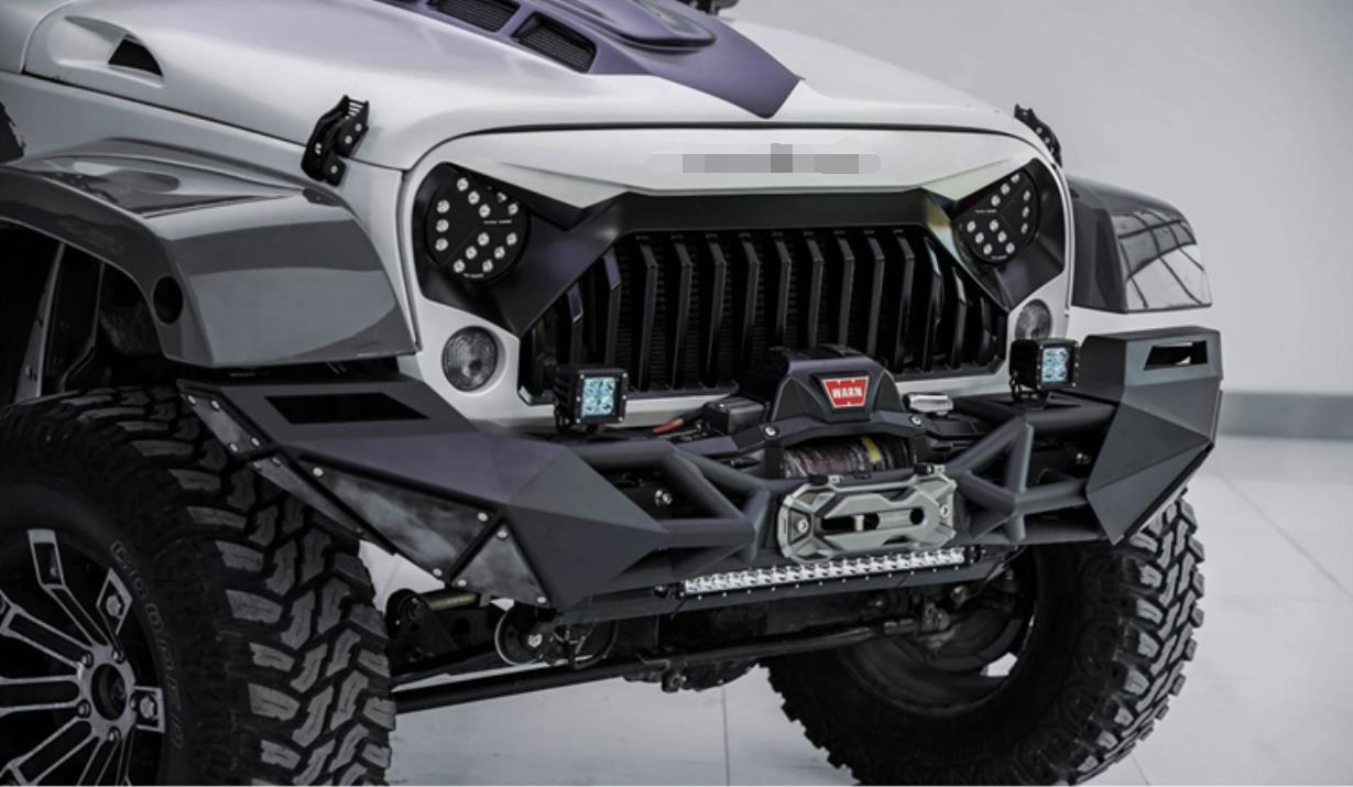 For Jeep Wrangler JK Long Style Front Bumper Full Width (steel)